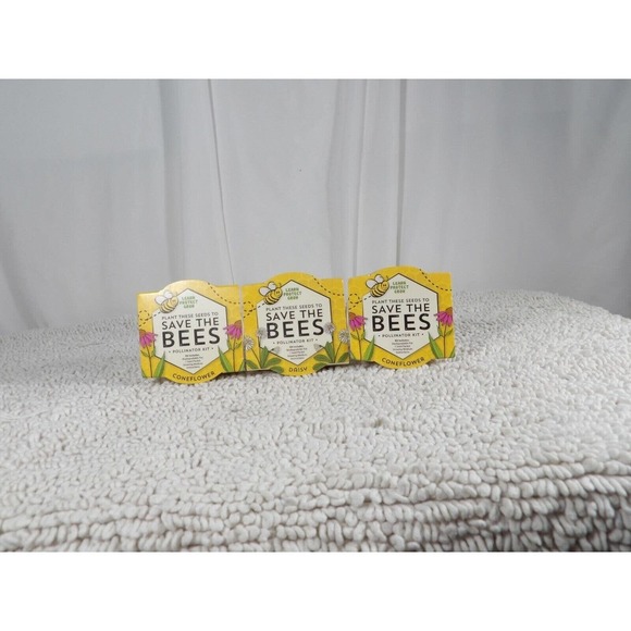 Lot Of 3 Buzzy 369-04-21 Save The Bees Coneflower Daisy Seeds Pollinator Kit - Picture 1 of 3